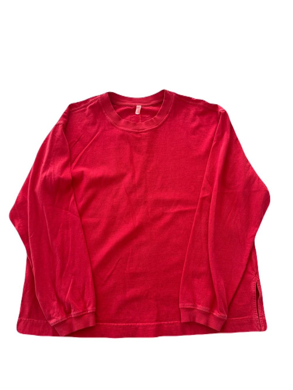 Women's Free People Crewneck Long Sleeve Tee in Bright Red Fall Sweater Size XS